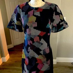 Trina Turk Multicolor Geometric Midi Dress
